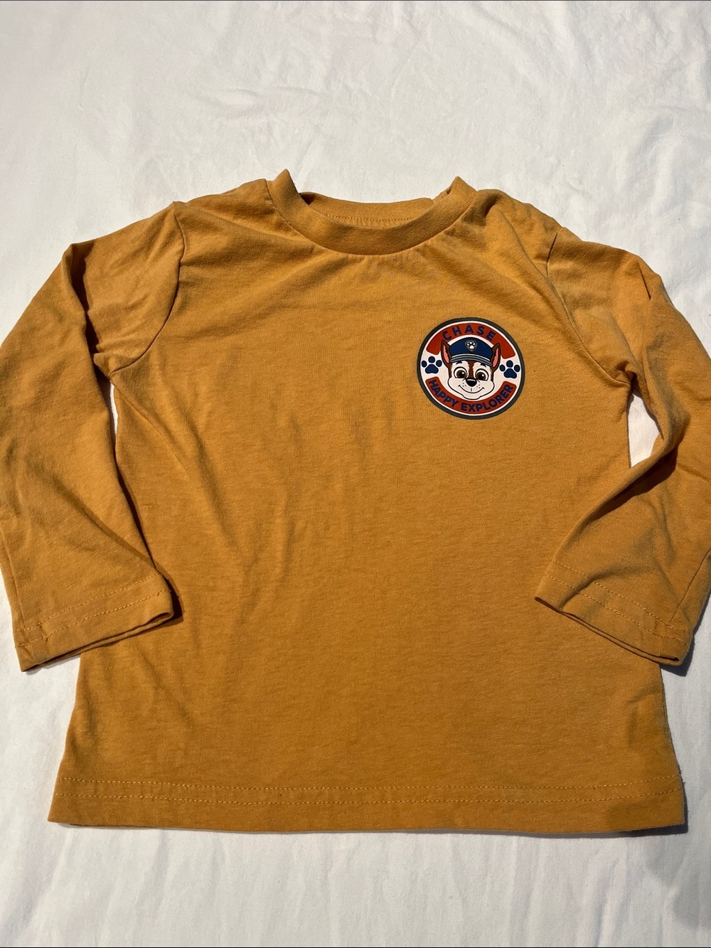 3T Paw Patrol Mustard Long-Sleeve Tee with Chase Patch